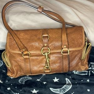 Miu Miu Brown leather snap hook shoulder bag 💼